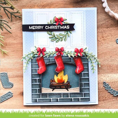 Lawn Fawn Blog, Lawn Fawn Cards, Beautiful Christmas Cards, Glitter Decor, 2022 Christmas, Mini Wreaths, Spellbinders Cards, Xmas Card, Interactive Cards