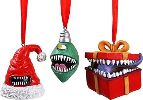 Dnd Christmas, Nerdy Christmas, Horror Crafts, Dnd Monster, Dungeons And Dragons Gifts, Scary Christmas, Christmas Horror, Nerd Crafts, Unique Ornaments