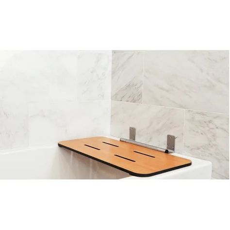 Bathtub Wall Mount Folding Seat | Wayfair Wall Seat, Bathtub Seat, Bathtub Wall, Best Bathtubs, Folding Seat, Bathtub Walls, Teak, Wall Mount, Wall