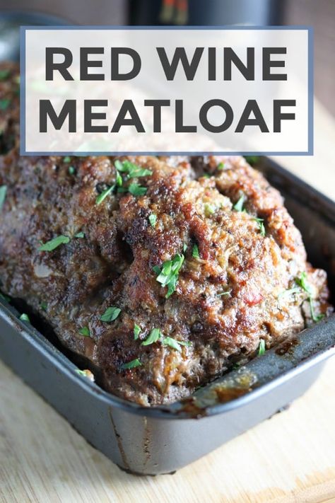 Red Wine Meatloaf is full of BOLD flavors and is one of my favorite #dinner recipes! Super easy to make and incredibly great for leftovers! #meatloaf #recipe #redwine Sauce For Meatloaf, Favorite Dinner Recipes, Red Wine Sauce, Favorite Dinner, Best Meatloaf, Recipes Beef, Fav Food, Fall Foods, Favorite Recipes Dinner