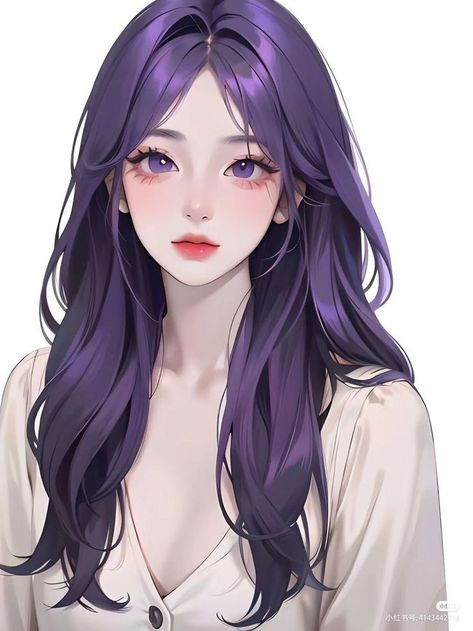 Pp Girl, Purple Hair Anime, Anime Pp, Anime Purple, Girl With Purple Hair, Cartoon Pic, Anime Purple Hair, Aesthetic Profile Picture Cartoon Soft, Female Faceclaims