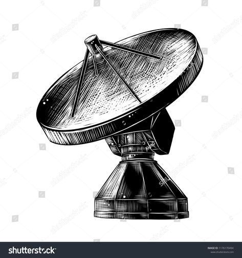 Satellite Antenna, Graphics Design Ideas, Poster Decorations, Hand Sketch, Graphics Design, Royalty Free Photos, New Pictures, Illustrations Posters, White Background