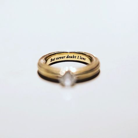 Never doubt I love - perfect wedding ring inscription Wedding Ring Inscriptions, Ring Inscription, Perfect Wedding Ring, Future Wedding Plans, Love Never Fails, Art Things, Cute Rings, Wedding Plans, Fashion Jewelry Earrings