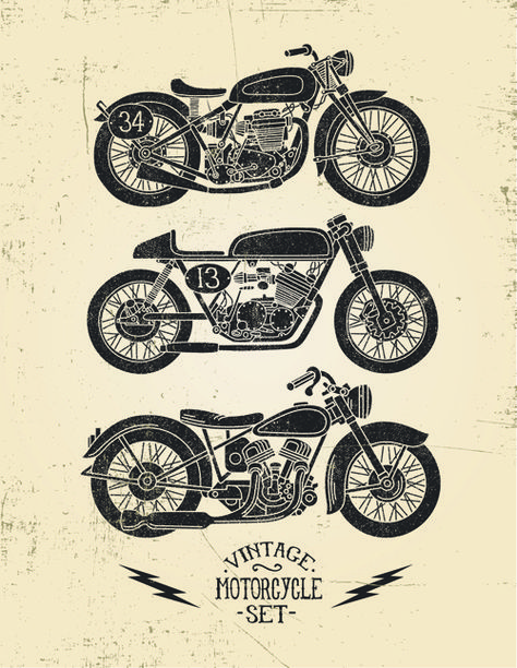 Motorcycle retro posters creative vector graphics 02 Painted Motorcycle, Vintage Motorcycle Art, Art Moto, Motorcycle Wall Art, Motorbike Art, Motorcycle Images, Motos Vintage, Motorcycle Tattoos, Image Moto