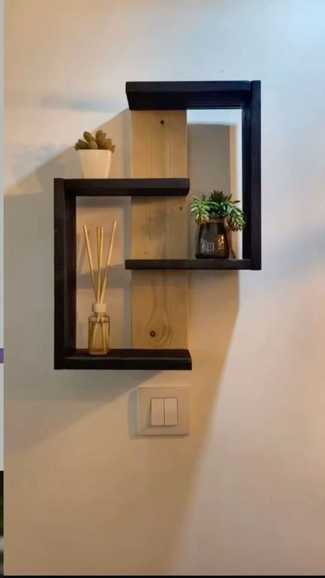 Decor Shelves, Home Decor Shelves, Wall Shelves Design, Smart Home Design, Wall Decor Design, Room Setup, Diy Home Furniture, Shelf Design, Diy Wall