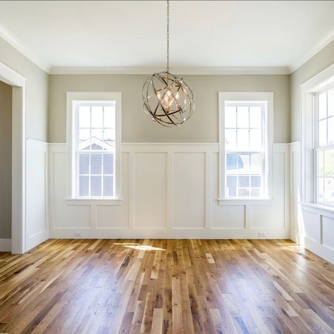 Wall Paneling With Windows, Wainscoting Around Windows, Wood Wainscoting, Modern Farmhouse Cottage, Weeki Wachee, Craft Space, Kitchen Board, California Casual, Empty Room