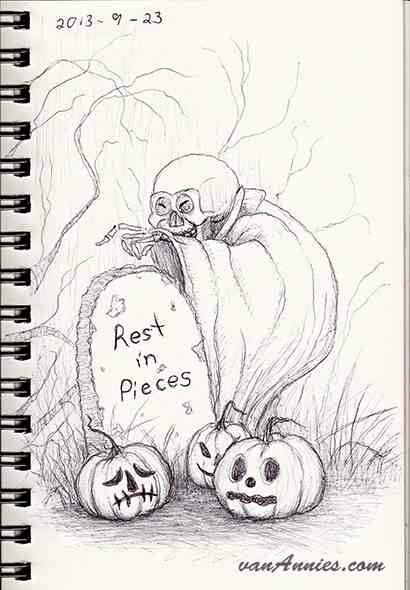 Grave yard Graveyard Sketch, Goofy Skeleton, Cute Halloween Drawings, Grave Yard, Creepy Drawings, Monthly Crafts, Skull Artwork, Halloween Drawings, Cute Doodles Drawings