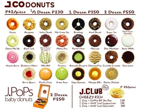 JCo Donuts Flavors: Asian Donuts at Its Best (Complete List & Review) Donut Names, Jco Donuts, Donut Pictures, Donut Logo, Donut Flavors, Donut Toppings, Iced Cappuccino, Donut Dessert, National Donut Day