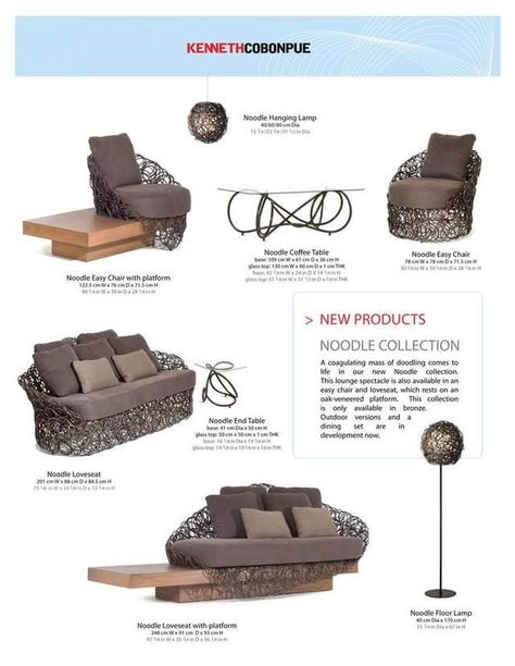 'the Noodle collection'   by Kenneth Cobonpue,   Filipino furniture designer Filipino Furniture, Kenneth Cobonpue, Furniture Designer, Easy Chair, Sofa Chair, Hanging Lamp, One Day, Philippines, I Want