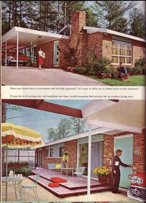 Mid Century Landscaping, 50s House, Retro Chairs, 70s House, Atomic Ranch, Vintage Homes, Mcm Design, Living Vintage, Quincy Jones