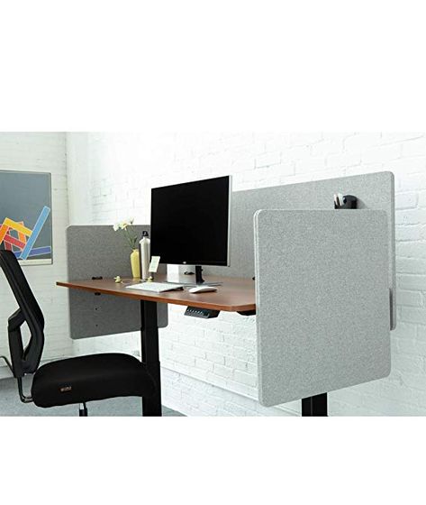 Amazon.com : ReFocus Acoustic Rear Mount Desk Dividers | Desk Privacy Panel - Reduce Noise and Visual Distractions with This Easy to Install Desk Screen (60" Set, Cool Gray) : Office Products Desk Privacy Panel, Desk Privacy, Desk Divider, Standing Desk Chair, Gray Office, Standing Desk Ergonomics, Desk Dividers, Standing Desk Converter, Diy Room Divider