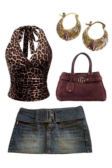 2010 Aesthetic Outfits, Y2k Fashion Early 2000s Outfit, 2000s Fashion Inspiration, Mcbling Fashion, Trashy Outfits, 2000s Outfit, Animal Print Outfits, 2000s Style, 2000s Outfits