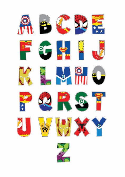 Super Hero Letters, Avengers Birthday Party Decorations, Superhero Alphabet, Superhero Letters, Making Paper Flowers, Superhero Decorations, Avengers Theme, Superhero Crafts, Superhero Bedroom