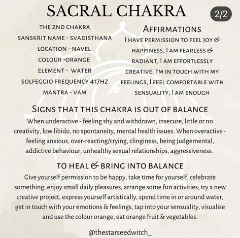 Chakra Blockage Symptoms, Sacral Chakra Healing, Chakra Chart, Sanskrit Names, Chakra Healing Meditation, Chakra Health, Womb Healing, Law Of Karma, Ayurvedic Healing