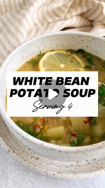 Mediterranean Plan For Healthy Diet on Instagram: "White Bean Potato Soup – creamy, comforting, and full of nourishing goodness! 🥔🥣

This cozy bowl is packed with hearty potatoes, protein-rich white beans, and a burst of flavor from fresh herbs and lemon. 🌿🍋 Perfect for a light yet satisfying meal that supports your wellness goals. 💪✨

Want the recipe? Comment 'SOUP' below to get it! 👇

👉 Follow for more wholesome, Mediterranean-inspired dishes to keep you feeling amazing! 🌱🍲

#WhiteBeanPotatoSoup #MediterraneanDiet #HealthyComfortFood #PlantPowered #NutritiousAndDelicious #WellnessJourney #HeartHealthy #BestDiet" White Bean Potato Soup, Bean Potato Soup, Potato Soup Creamy, Soup Creamy, Wellness Goals, White Bean Soup, Healthy Comfort Food, Instagram White, White Bean