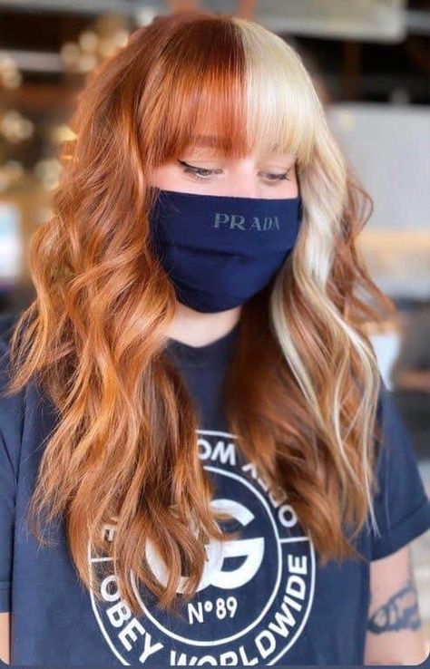 Natural Split Dye, Split Dyed Hair, Ginger Hair Color, Ombre Lace, Split Hair, Strawberry Blonde Hair, Pretty Hair Color, Human Virgin Hair, Hair Inspiration Color