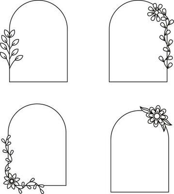 Arch Vector Art, Icons, and Graphics for Free Download Floral Arch Drawing, Flower Arch Illustration, Arch Tattoo, Arch Pics, Flower Archway, Botanical Vector, Plant Doodle, Illustration Flower, Border Templates