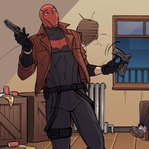 Webtoon Batfamily, Jason Todd Costume, Red Hood Fanart, Jason Todd Aesthetic, Jason Todd Fanart, Red Hood Helmet, Red Hood Jason Todd, Wayne Family, Bat Boys