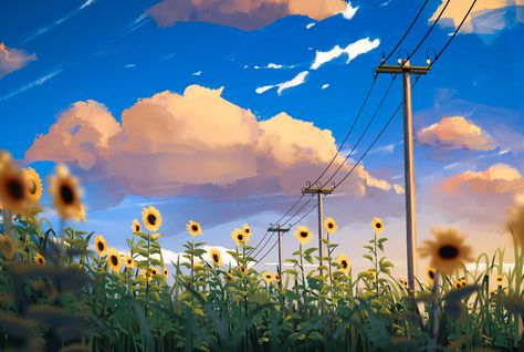 ArtStation - Sunflower (68/365) Laptop Wallpaper Sunflower, Surendra Rajawat, Ipad Wallpaper Aesthetic Horizontal Hd, Hd Sky, Hd Landscape, Sunflowers Background, Fish Wallpaper, Sunflower Wallpaper, Wallpaper Ipad