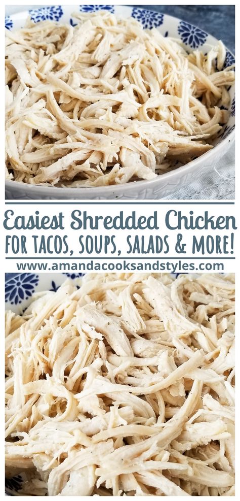 Easy Crock Pot Shredded Chicken, Plain Shredded Chicken Crockpot, Easy Crockpot Chicken Tenderloins, Pulled Chicken In Crockpot, Chicken Salad In Crockpot, Perfect Shredded Chicken, How To Shred Chicken In Crockpot, Shredded Chicken For Salads, Cooking Chicken In Crockpot To Shred