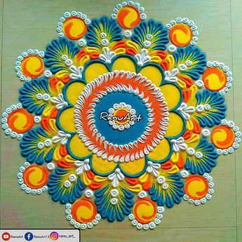 Huge Rangoli Designs, New Rangoli Designs Creativity Diwali, Creative Rangoli Designs For Diwali, New Rangoli Designs Creativity, Big Rangoli Designs Creativity, Rangoli Design Diwali, Indian Rangoli Designs, Easy Rangoli Design, Easy Rangoli Designs Videos