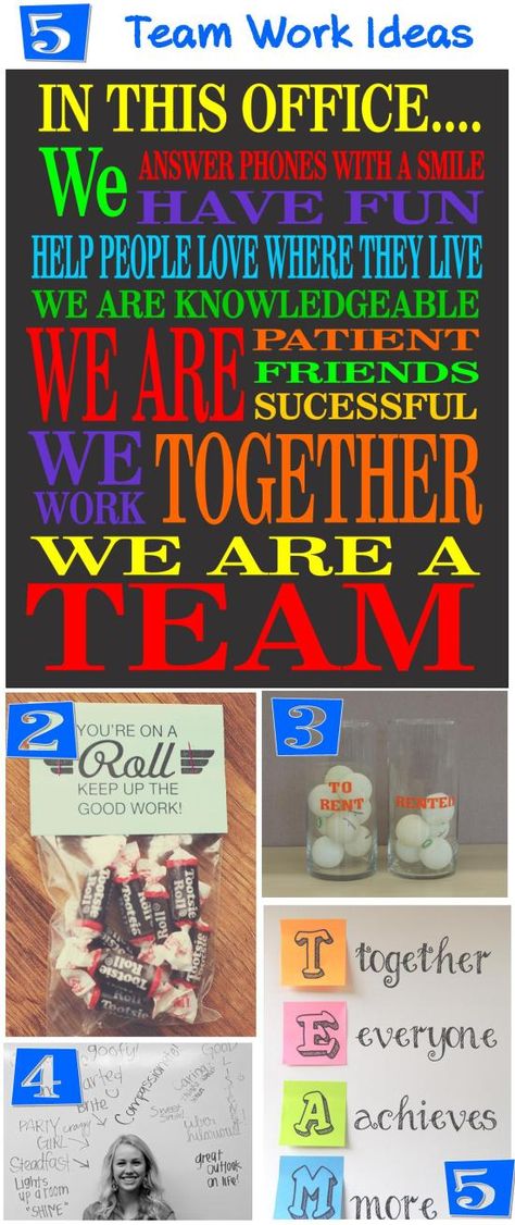 5 Teamwork Ideas.  Love the "in this office" board Office Board, Morale Boosters, Staff Morale, Team Motivation, Staff Motivation, How To Motivate Employees, Employee Recognition, Work Motivation, Staff Appreciation