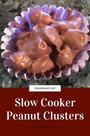 Slow cooker peanut clusters. An easy dessert recipe for any occasion.  #chocolate #peanutbutter #dessert #dessertrecipes #slowcookerrecipes Slow Cooker Peanut Clusters, Peanut Bar, Chocolate Peanutbutter, Peanut Clusters, Crockpot Candy, Chocolate Turtles, Easy Dessert Recipe, Christmas Candy Recipes, Chocolate Peanuts