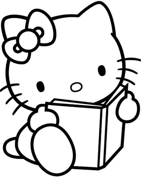 Easy Coloring Pages - Best Coloring Pages For Kids Hello Kitty Imagenes, Hello Kitty Colouring Pages, Images Hello Kitty, Cat Coloring Book, Kitty Coloring, Hello Kitty Coloring, Kitty Drawing, Hello Kit, Hello Kitty Cartoon