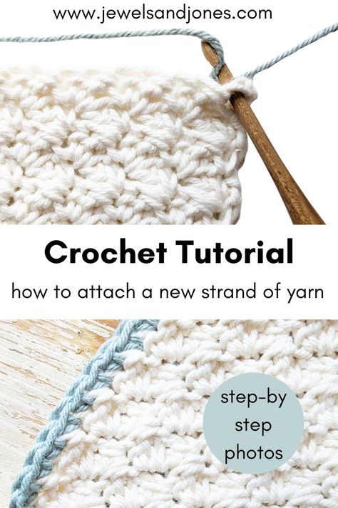 Attaching a different color yarn to a crochet washcloth. Crochet Blanket Border, Border Stitch, Yarn Tutorials, Crochet Border, Crochet Classes, Crochet Stitches For Blankets, Beginner Crochet Tutorial, Crochet Washcloth, Stitch Tutorial