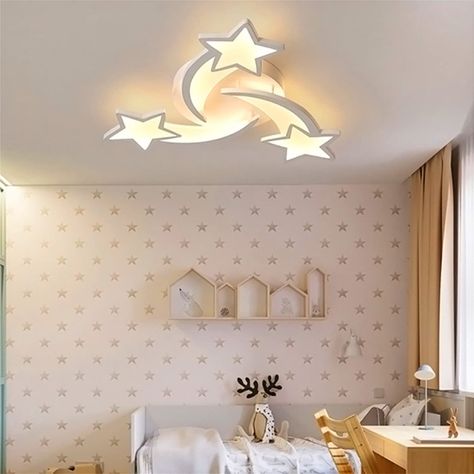 【Dimmable Light & Memory Function】This bedroom lights ceiling is 33 W dimmable light. The dimmable star ceiling light can change the color from warm to neutral to cool, the brightness can be adjusted from 5% to 100%. When you turn on and off the lights with the remote control, the last lighting mode you set can be automatically saved. Bedroom Lights Ceiling, Star Lights On Ceiling, Star Ceiling, Dimmable Ceiling Lights, Lampshade Designs, Toddler Rooms, Star Light, Rishikesh, Light Fixtures Flush Mount