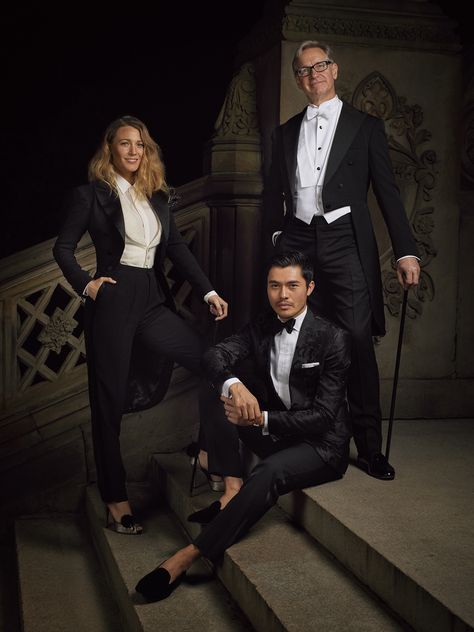 Blake Lively and Henry Golding with Paul Feig, the director of their new movie A Simple Favor, on the steps of Bethesda Terrace in Central Park for the 50th Anniversary Show. . Photographed by Alexi Lubomirski. . #RL50 #RalphLauren #NYFW Simple Favor Blake Lively, Blake Lively Suit, A Simple Favour, A Simple Favor, Emily Nelson, Simple Favor, Henry Golding, Alexi Lubomirski, Suits Tv Shows