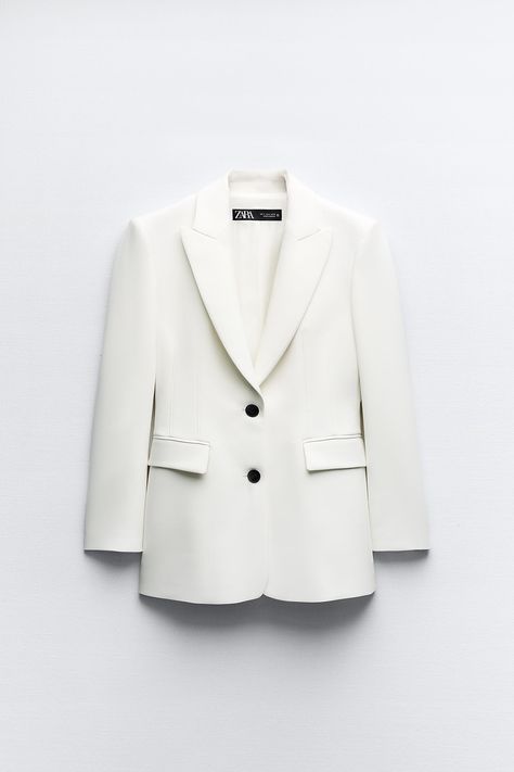 Shoulder Pad Blazer, Blazer With Shoulder Pads, Blazer Zara, Zara Blazer, Fitted Blazer, White Blazer, Skorts, Trouser Jeans, Swimwear Accessories