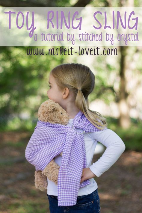 Doll Ring Sling Carrier Tutorial | via Make It and Love It Baby Doll Carrier Pattern, Doll Carrier Pattern, Diy Pouch No Zipper, Toy Ring, Baby Doll Carrier, Carrier Pattern, Fabric Fish, Sling Carrier, Doll Carrier