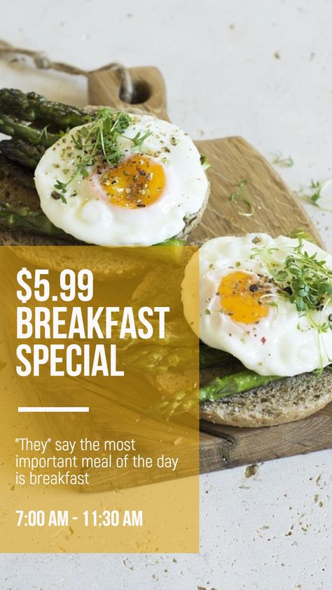 Breakfast special #template #poster Restaurant Ads, Food Brochure, Breakfast Poster, Food Posters, Cafe Menu Design, Food Promotion, Restaurant Poster, Breakfast Specials, Menu Flyer