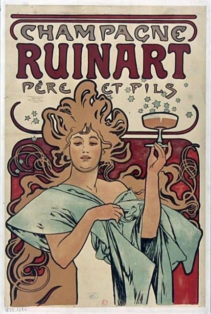 Appeal for original Dom Ruinart Sarah Bernhardt, Alphonse Mucha Art, Iconic Poster, Mucha Art, Alfons Mucha, Art Nouveau Poster, Man Cave Wall Art, Vintage Champagne, Alphonse Mucha