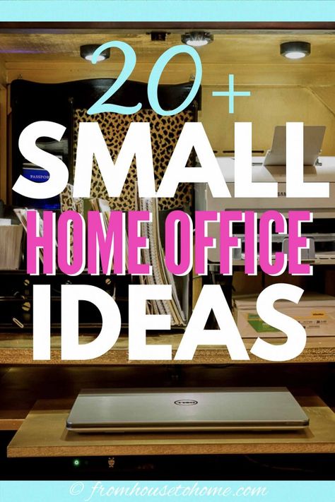 These small home office ideas are awesome! Learn how to create a small office workspace in your home with these space saving home office decor and interior design tips & ideas. Small Home Office For Two, Home Office Interior Design Ideas, Closet Offices, Office Nooks, Home Office Interior Design, Tiny Home Office, Home Office Interior, Tiny Office, Bedroom Nook