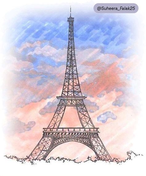 Aesthetic Eiffel Tower, Tower Drawing, Eiffel Tower Drawing, Personal Drawings, Paris Drawing, Torre Eiffel Paris, Eiffel Tower Painting, Eiffel Tower Art, Paris Painting