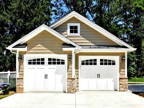 Cheap Garage Doors, Detached Garage Designs, Plan Garage, Garage Floor Paint, Garage Addition, Garage Remodel, Garage Shed, Brick Veneer, Garage Work Bench