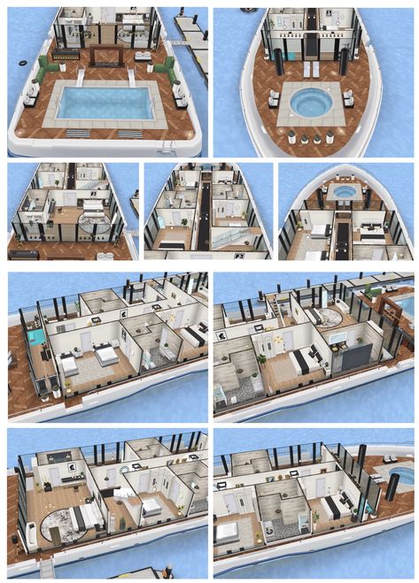 The Sims Freeplay, Sims Freeplay Houses, Sims Free Play, Sims Ideas, Sims Freeplay, Free Play, Houseboat, Play Ideas, Bloxburg House