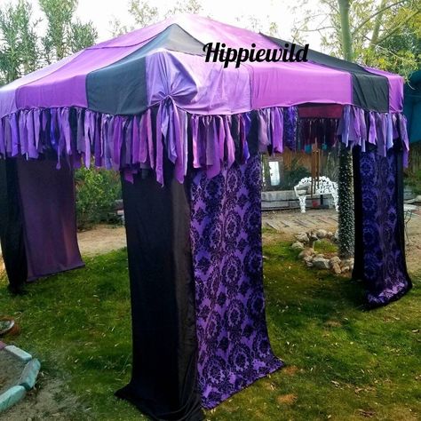 Excited to share the latest addition to my #etsy shop: 10x10 canopy cover, gypsy witch tent, halloween vendor, custom canopy cover, vendor canopy tent cover, IN STOCK purple black, rustic witch https://etsy.me/3kEI4OI #customcanopycover #witchtent #gypsytent Tent Ideas, Cool Shelves, Custom Canopy, Fair Display, Rustic Halloween, Craft Fairs Booth, Vendor Booth, Tent Decorations, Craft Fair Displays