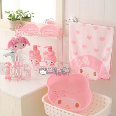 Hello Kitty Lamp, Candy Themed Bedroom, Sanrio Bedroom, Hello Kitty Bathroom, Sanrio Room, Pink Toilet, Hello Kitty Bedroom, Pink Bathroom Decor, Kawaii Room