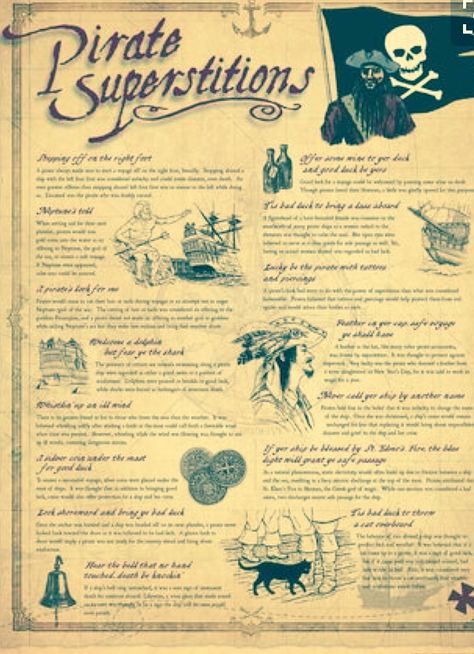 Pirate Superstitions, البحث عن الكنز, Pirate Signs, Pirate History, Pen And Ink Drawings, Navi A Vela, طابع بريدي, Pirate Art, Pirate Day