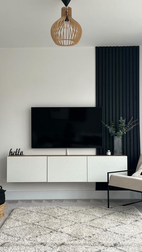 Tv Rack Design, Black White Living Room, Tv Room Decor, Studio Apartment Living, Condo Living Room, Colourful Living Room Decor, Black And White Living Room, Deco Studio, Colourful Living Room