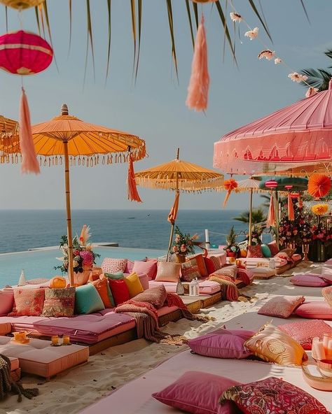 Sophie 🌸 (@dreamerdesignai) • Instagram photos and videos Ibiza Party, Castle Aesthetic, Outdoor Deco, Boho Style Wedding, Wedding Decor Style, Ibiza Fashion, Lazy Sunday, Sunday Afternoon, Bohemian Design