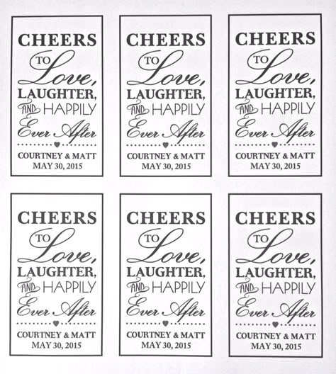 "Cheers to love, laughter, and happily ever after" tags for wine bottle prizes at Bridal Shower Wedding Shower Ideas, Happily Ever After Wedding, Ever After Wedding, Bridal Shower Brunch, Wine Tags, Wedding Time, Wedding Shower, Happily Ever After, Engagement Party