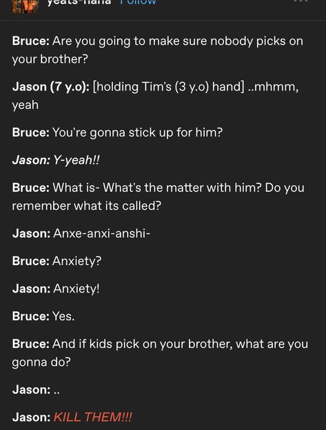 Batfamily X Y/n, Damian Wayne With Long Hair, Tim Drake Jason Todd Jaytim, Jason Todd Funny, Batfam Funny, Dc Comics Funny, Dc Funny, Batfamily Funny, Wayne Family