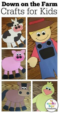 These down on the farm craft patterns are perfect for preschool and kindergarten. Farm Crafts For Kids, Preschool Farm Crafts, Farm Classroom Theme, Preschool Farm, Farm Animals Preschool, Farm Theme Preschool, Cow Dog, Farm Animal Crafts, Farm Craft