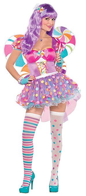 Halloween Costume Candy Shop Cutie Medium 6-8 Lollipop Costume, Candy Land Costumes, Candy Halloween Costumes, Katy Perry Costume, Nyc Dinner, Candy Photoshoot, Party City Costumes, Candy Costumes, Dress For Petite Women