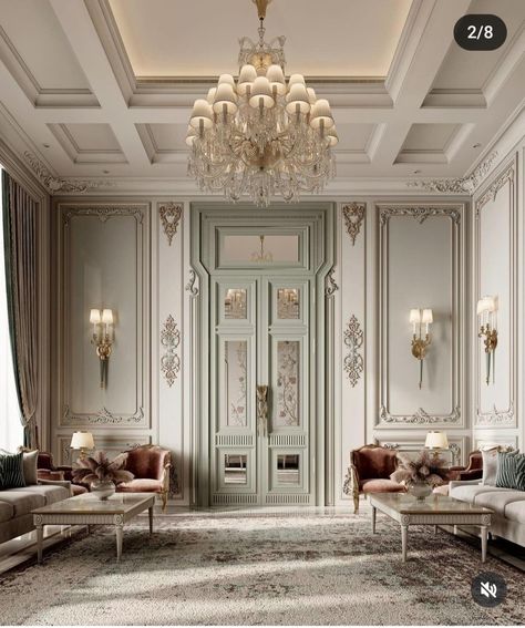 French Style Ceiling Design, Classic Majlis, Neo Classical Interiors, Neoclassical Living Room, Majlis Design, Neoclassical House, Luxury Mansions Interior, Classical Interior, Neoclassical Interior