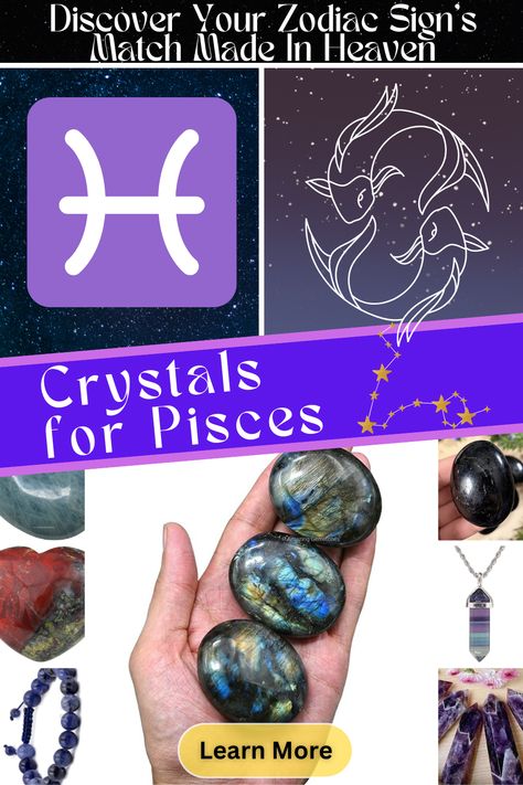 Pisces zodiac signs, and crystals for Pisces Crystals For Pisces, Zodiac Signs Matches, Zodiac Sign Pisces, Best Crystals, Zodiac Signs Pisces, Match Made In Heaven, Made In Heaven, Match Making, Zodiac Sign